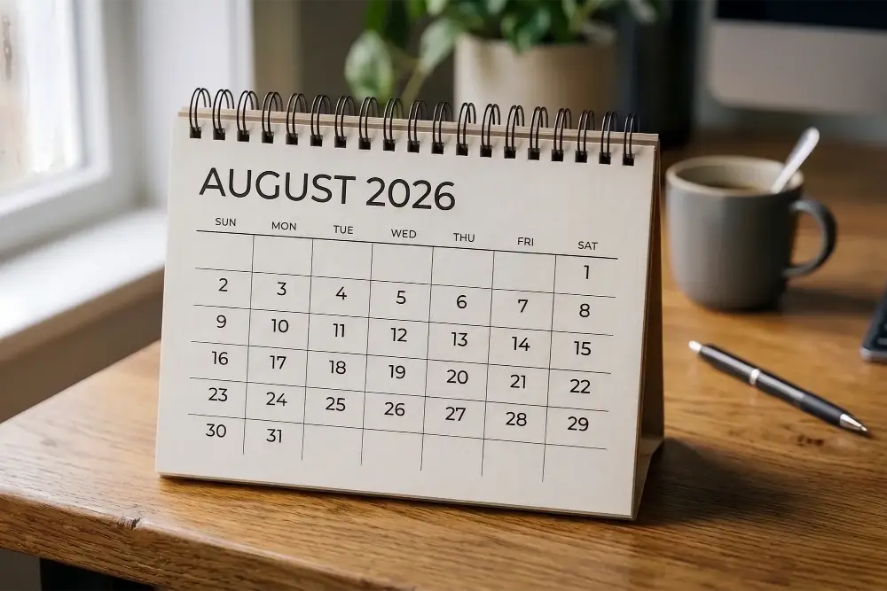 A desk calendar