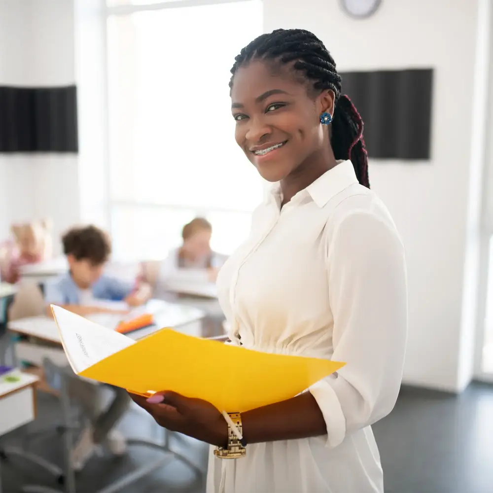 A smiling educator